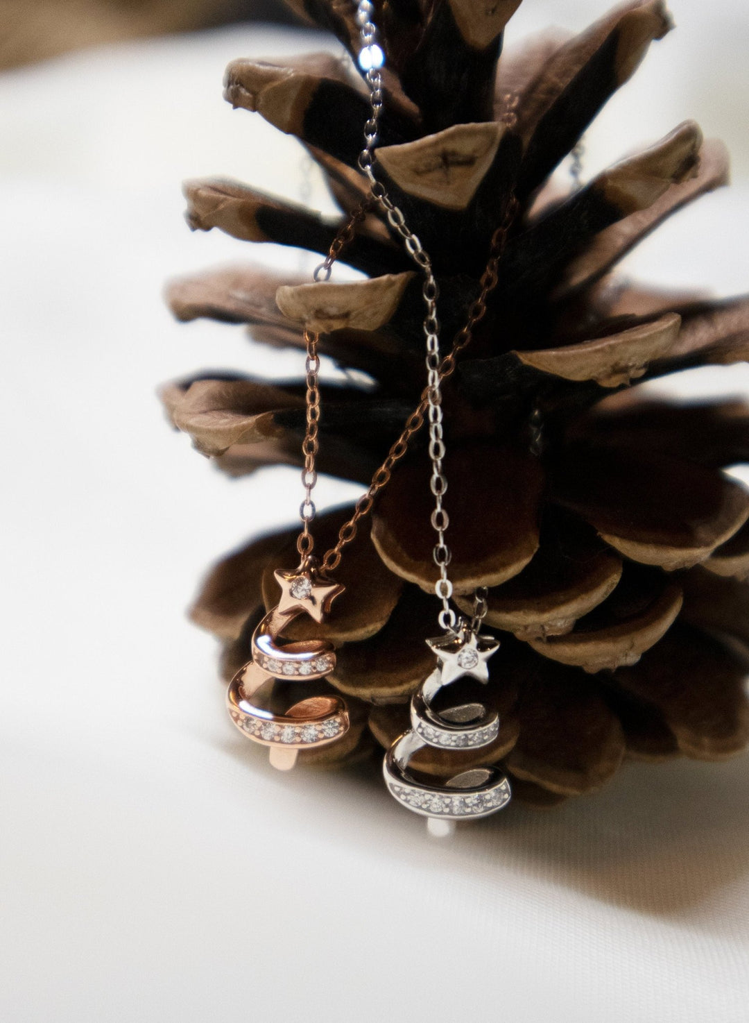 Round Cut Diamond Christmas Tree Necklace for Jewelry Gift - Doozy Diamonds