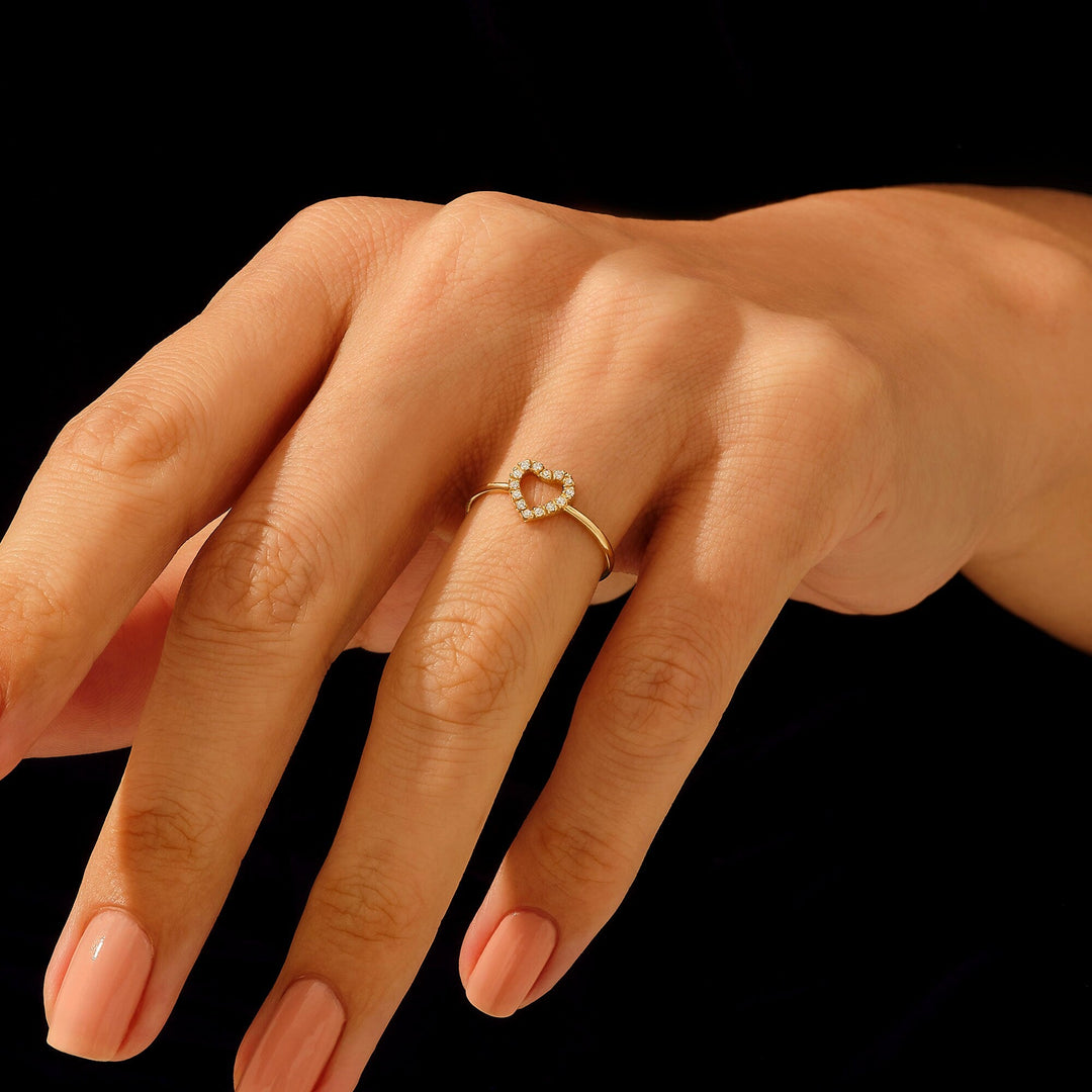 Round Cut Heart Shape lab grown diamonds Wedding Band - Doozy Diamonds