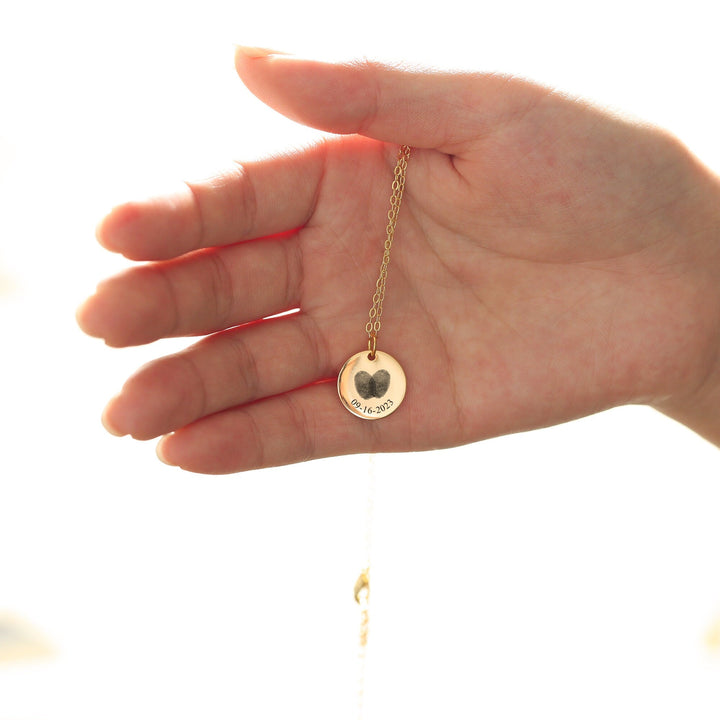 Couple's Fingerprint Gold Necklace for Her - Doozy Diamonds