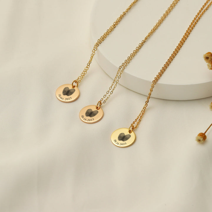 Couple's Fingerprint Gold Necklace for Her - Doozy Diamonds