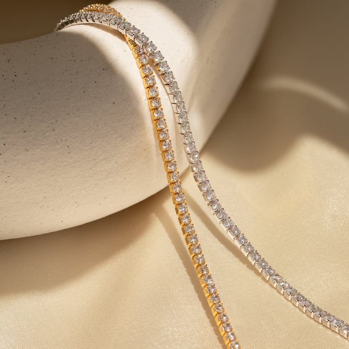 Round Cut lab grown diamonds Tennis Bracelet in Solid Gold - Doozy Diamonds