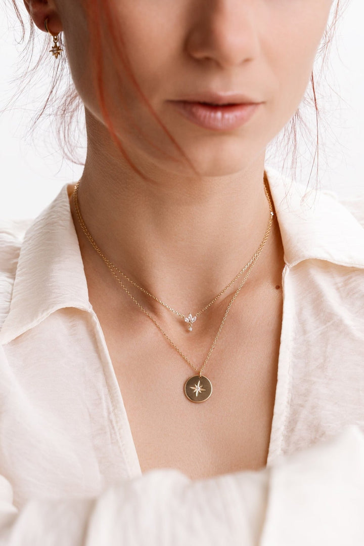 Marquise & Round Cut Diamond Unique Necklace for Her - Doozy Diamonds