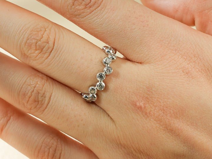 Round round diamond wedding band front view
