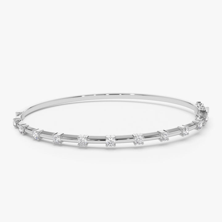 14K Solid Gold Bar Bangle Bracelet for Christmas Gift - Doozy Diamonds
