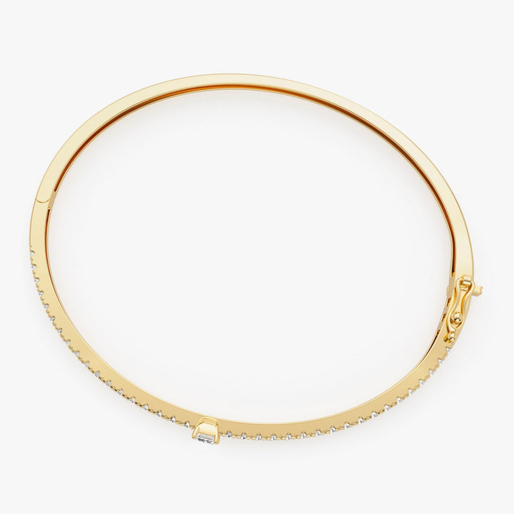 Emerald Shape Diamond Bracelet Bangle for Women - Doozy Diamonds