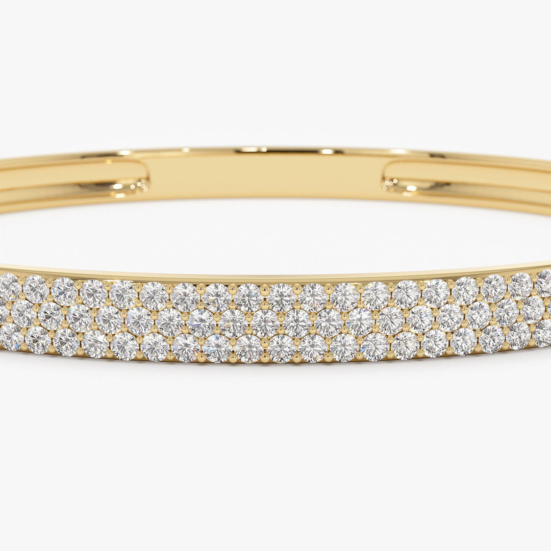Statement Triple Row Diamond Bangle Bracelet for Women - Doozy Diamonds