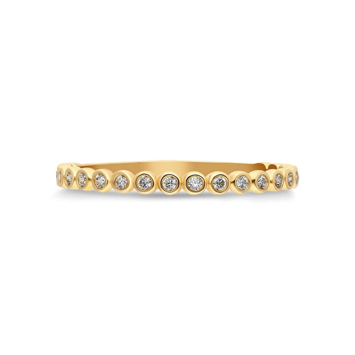 Round Bezel Set lab grown diamonds Wedding Band in Gold - Doozy Diamonds