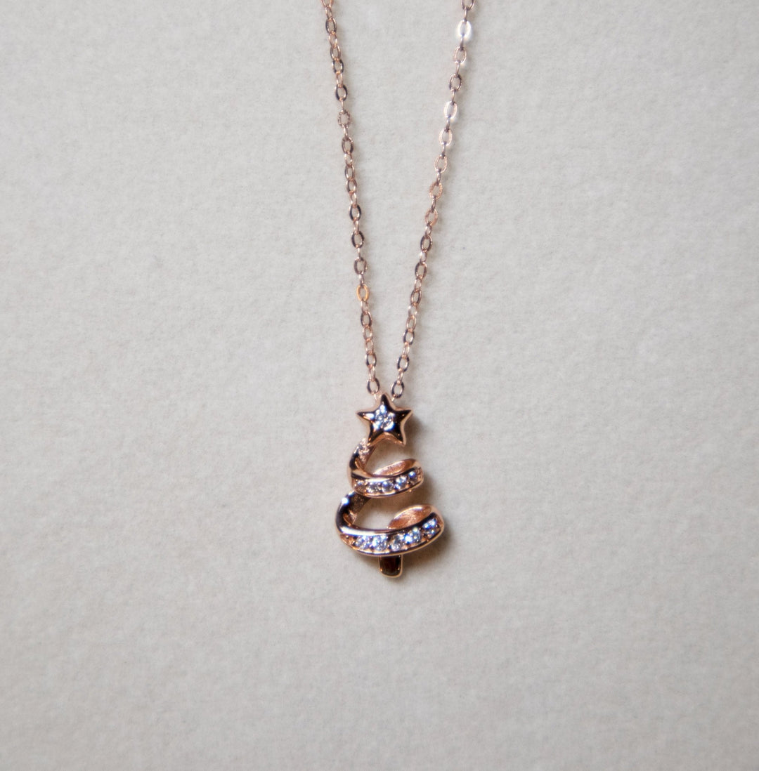 Round Cut Diamond Christmas Tree Necklace for Jewelry Gift - Doozy Diamonds