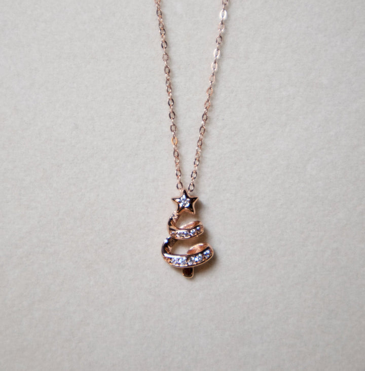 Round Cut Diamond Christmas Tree Necklace for Jewelry Gift - Doozy Diamonds