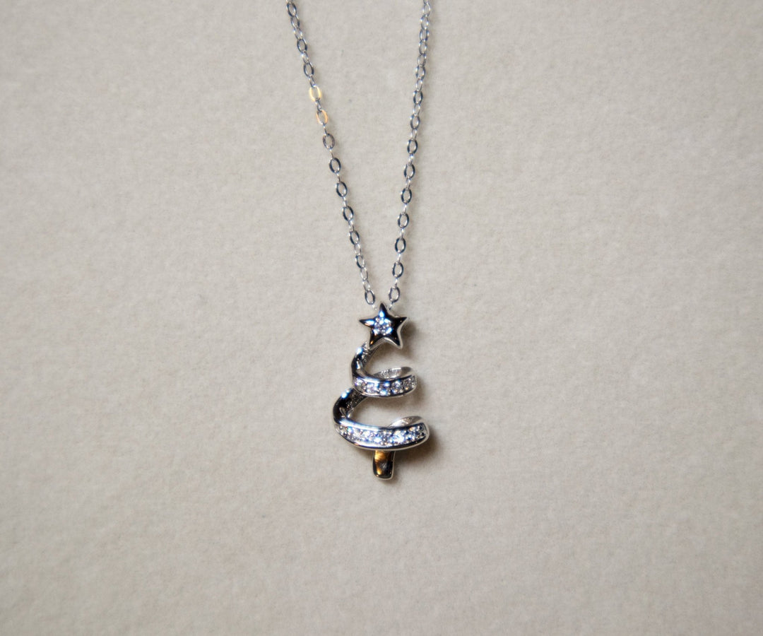 Round Cut Diamond Christmas Tree Necklace for Jewelry Gift - Doozy Diamonds