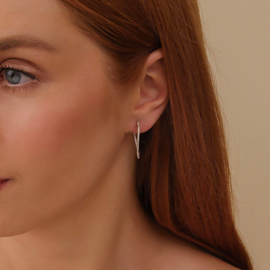 0.29CT Round Delicate Wave lab grown diamonds Hoop Earring For Her - Doozy Diamonds