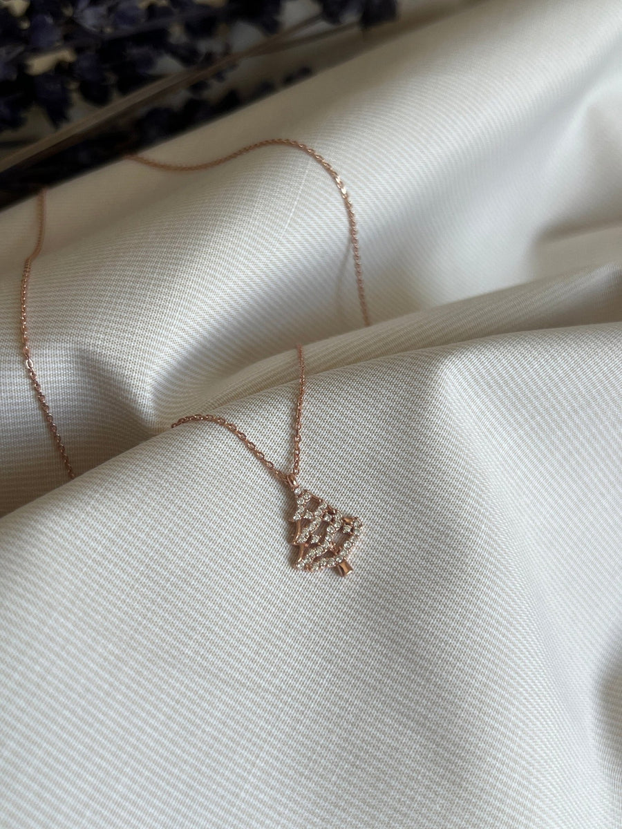 Round Cut Christmas Tree Necklace for Her Christmas Gift - Doozy Diamonds