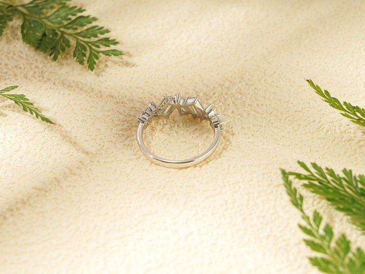 Multi Stone diamond wedding band in white gold
