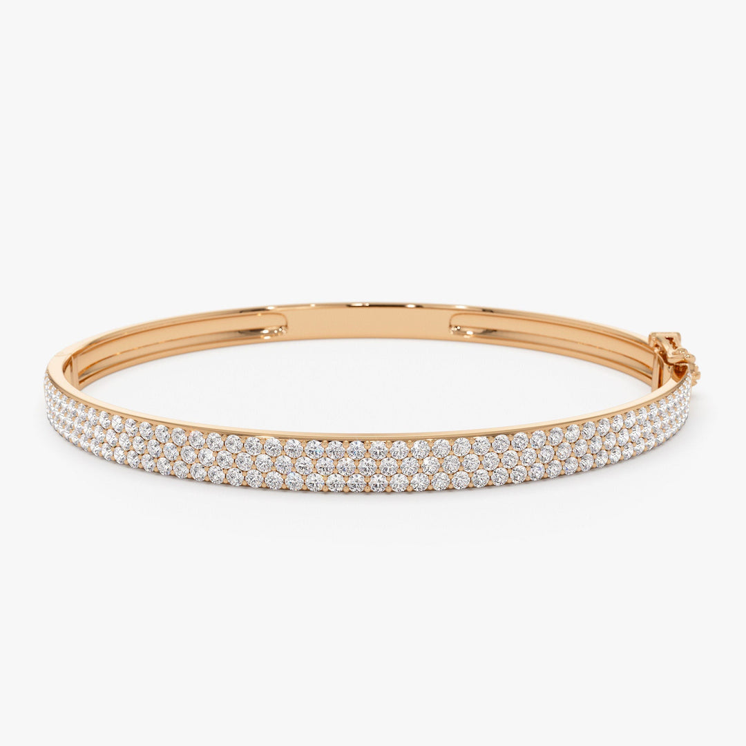 Statement Triple Row Diamond Bangle Bracelet for Women - Doozy Diamonds