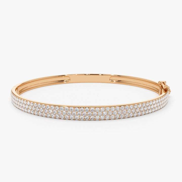 Statement Triple Row Diamond Bangle Bracelet for Women - Doozy Diamonds