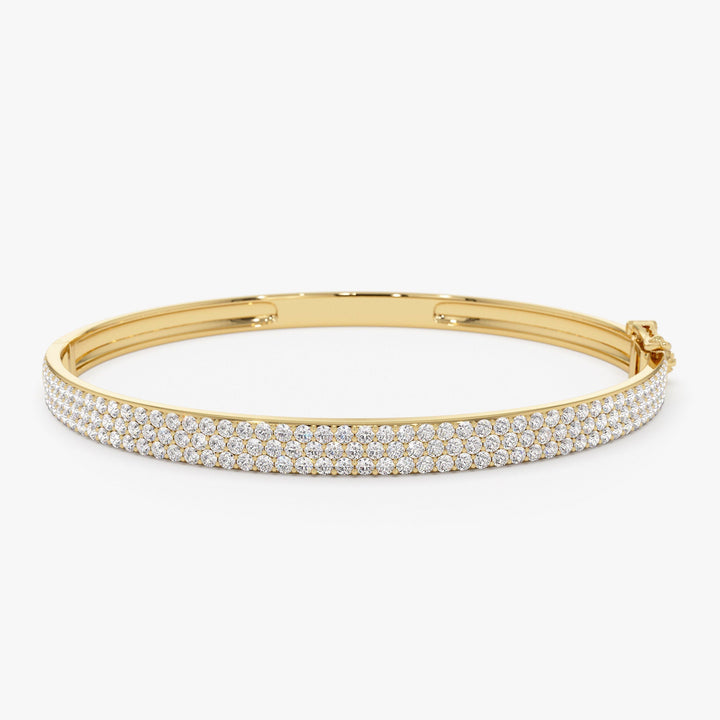 Statement Triple Row Diamond Bangle Bracelet for Women - Doozy Diamonds
