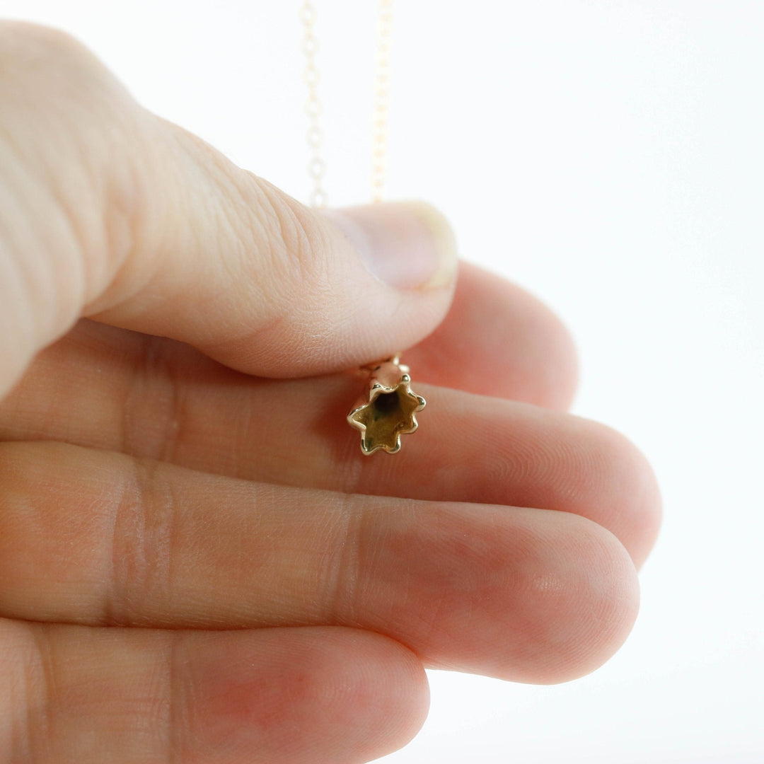 14K Solid Gold Ghost Pendant Necklace for Halloween Gift - Doozy Diamonds
