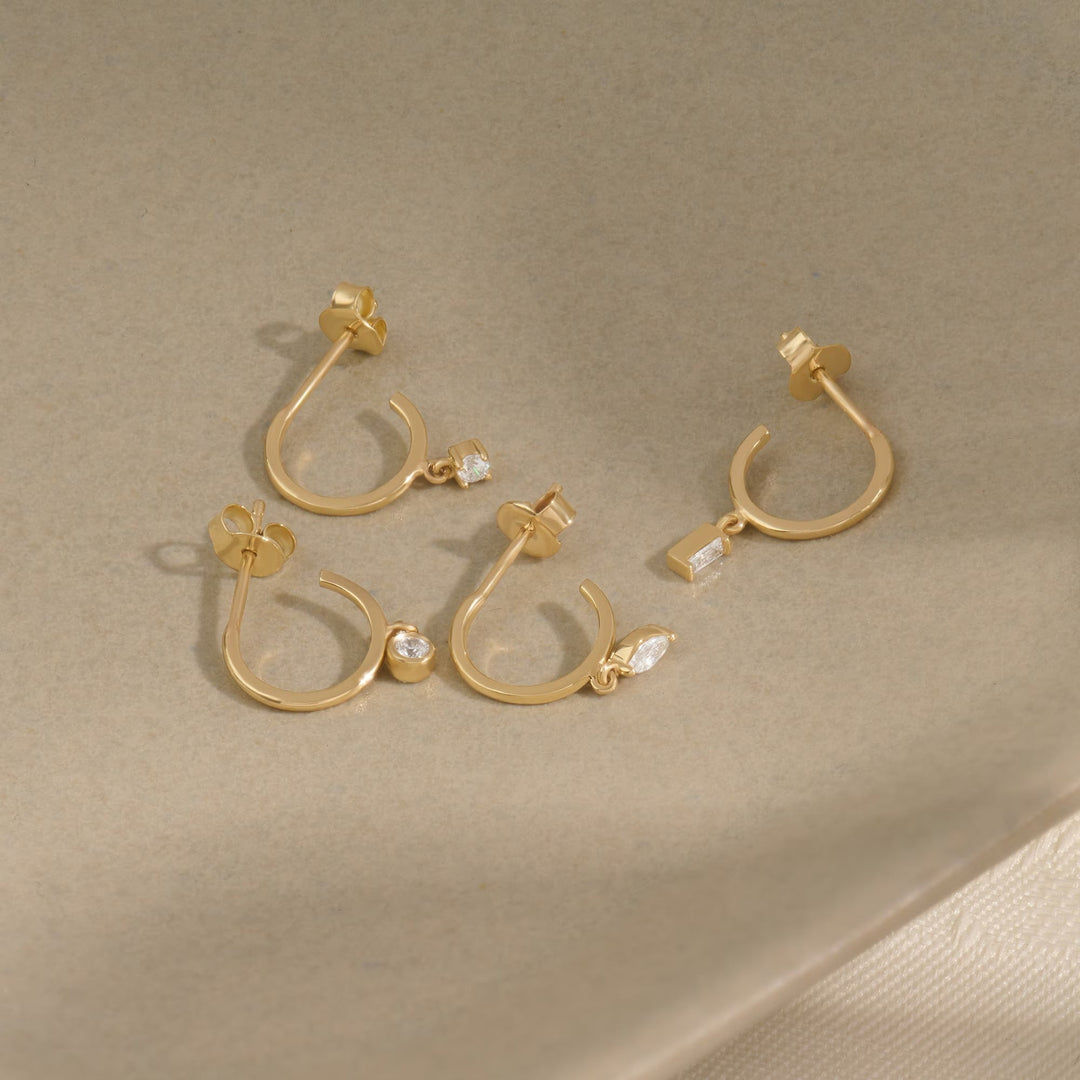 Marquise Cut Diamond Hoop Earring for for Everyday Use - Doozy Diamonds
