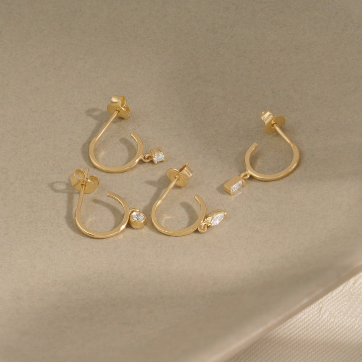 Marquise Cut Diamond Hoop Earring for for Everyday Use - Doozy Diamonds