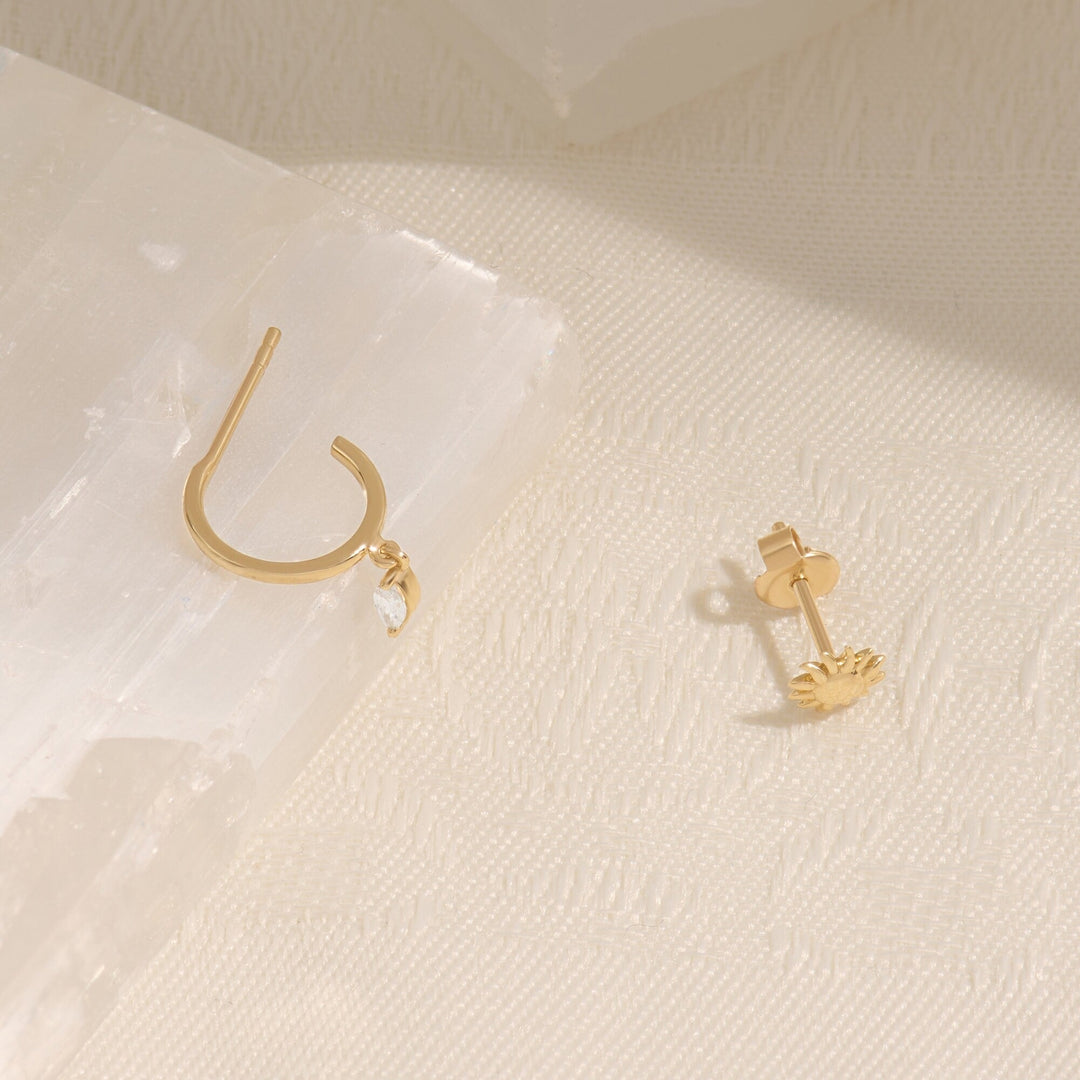 Marquise Cut Diamond Hoop Earring for for Everyday Use - Doozy Diamonds