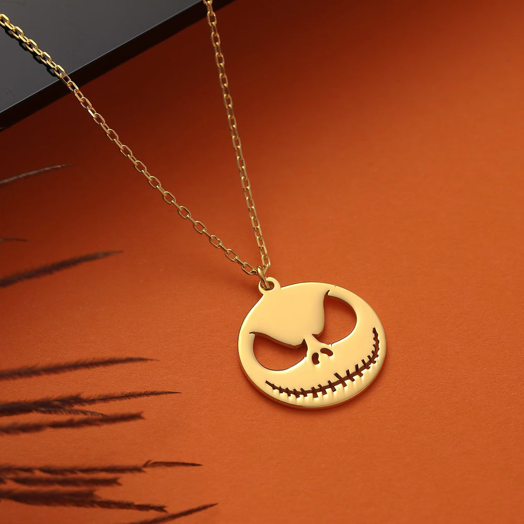 14K Gold Halloween Skully Necklace Gift For Women - Doozy Diamonds