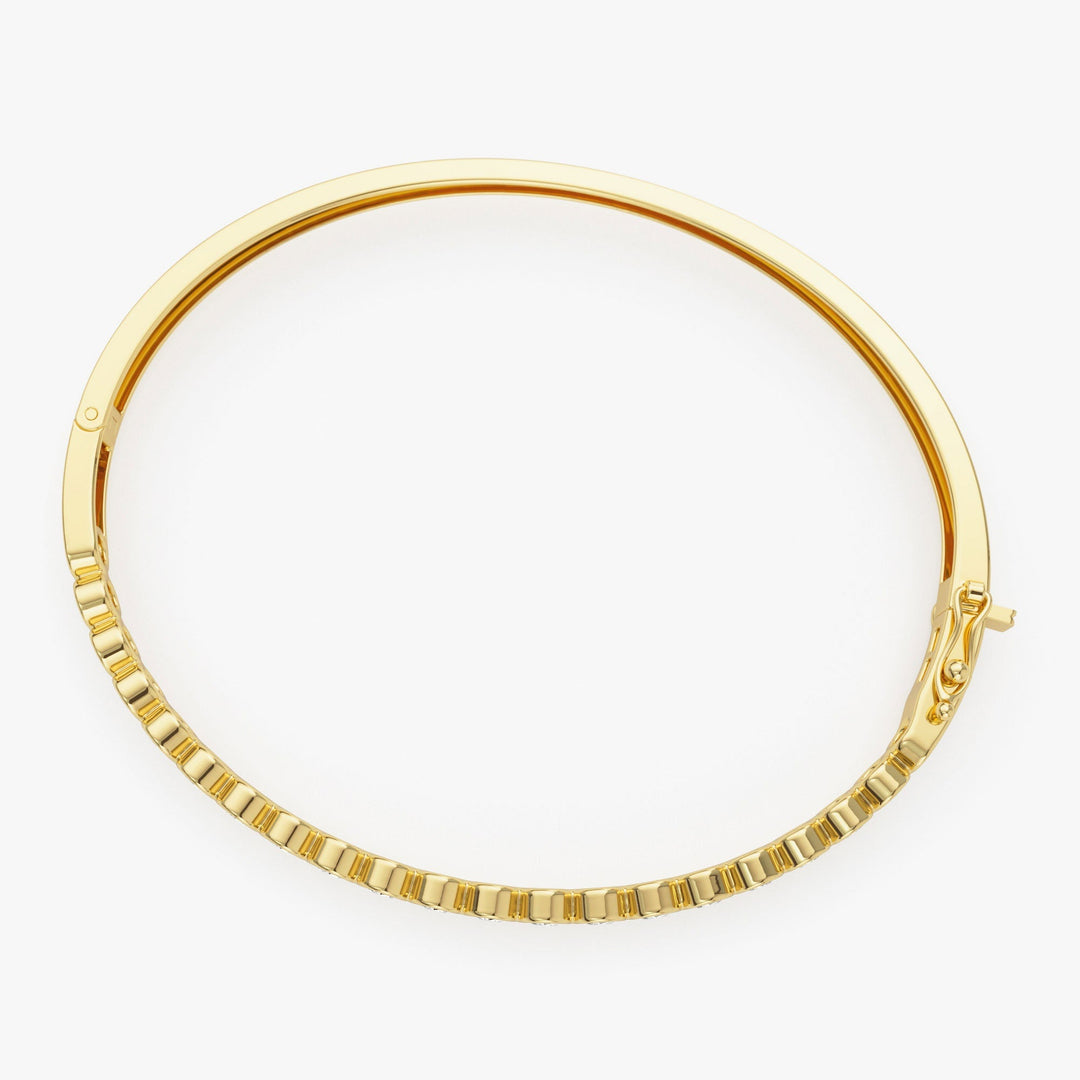 Bezel Set Round Cut Diamond Bracelet Bangle for Her - Doozy Diamonds