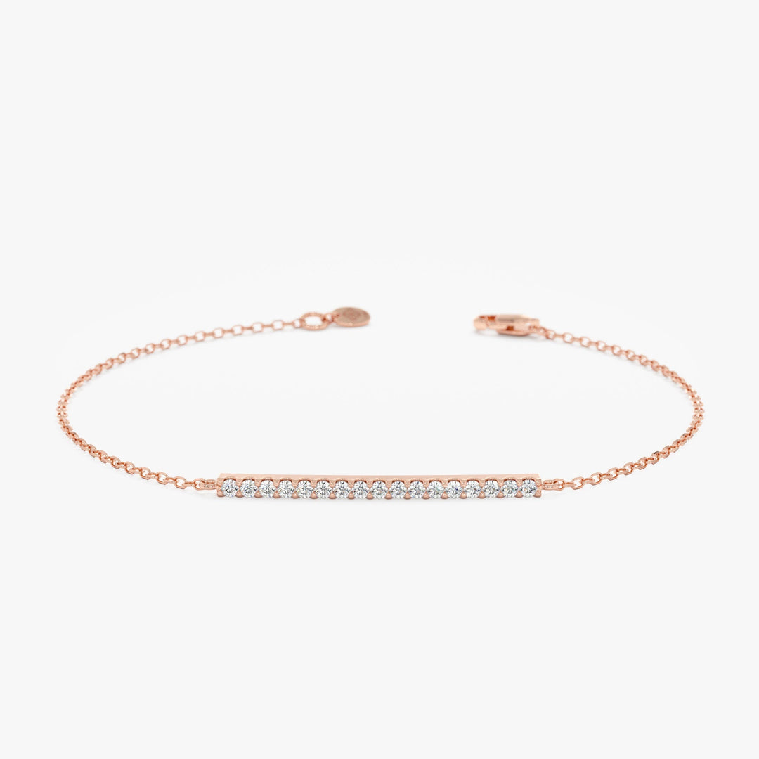 Round Cut Diamond Dainty Gold Bracelet For Women - Doozy Diamonds