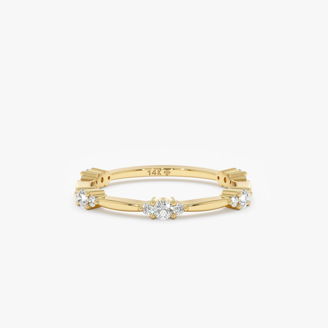 Round Cut Diamond Dainty Wedding Band for Women - Doozy Diamonds