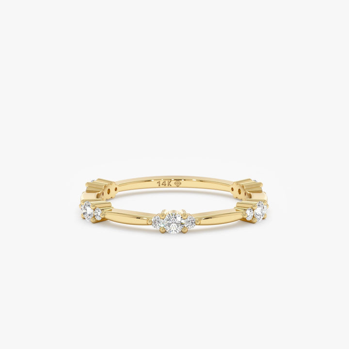 Round Cut Diamond Dainty Wedding Band for Women - Doozy Diamonds