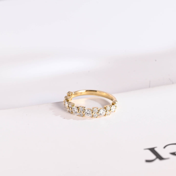 Round round diamond wedding band front view