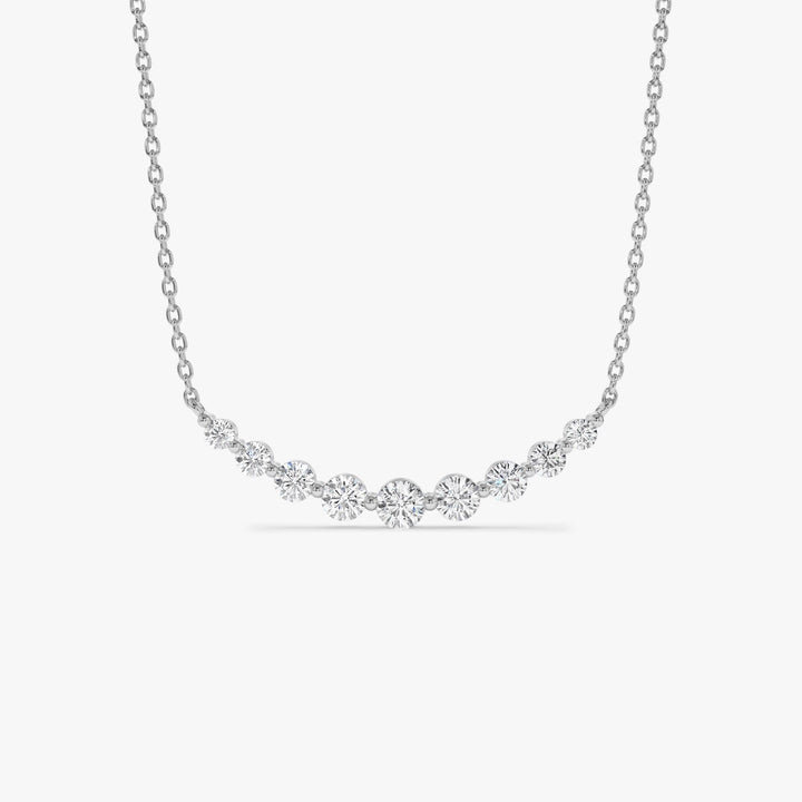 Round Cut Curved Diamond Necklace 14K Gold Ring for Women - Doozy Diamonds