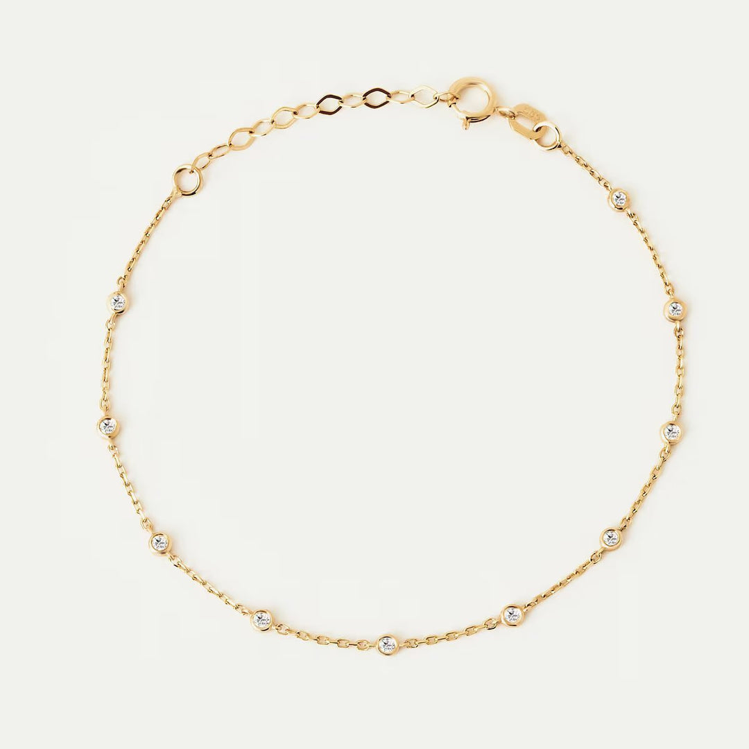 Bezel Set Round Cut lab grown diamonds Bracelet in Gold - Doozy Diamonds