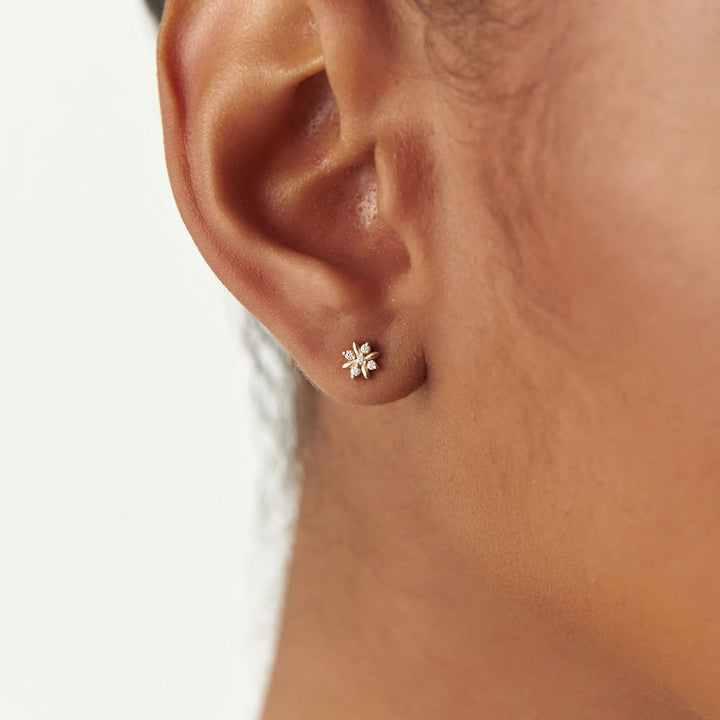 Floral Diamond Stud Earrings Birthday Gift for Women - Doozy Diamonds