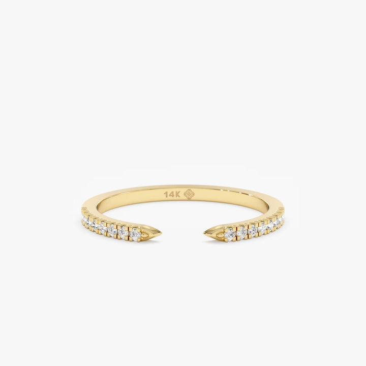 0.18CT Round Open lab grown diamonds Wedding Band In 18K Yellow Gold - Doozy Diamonds