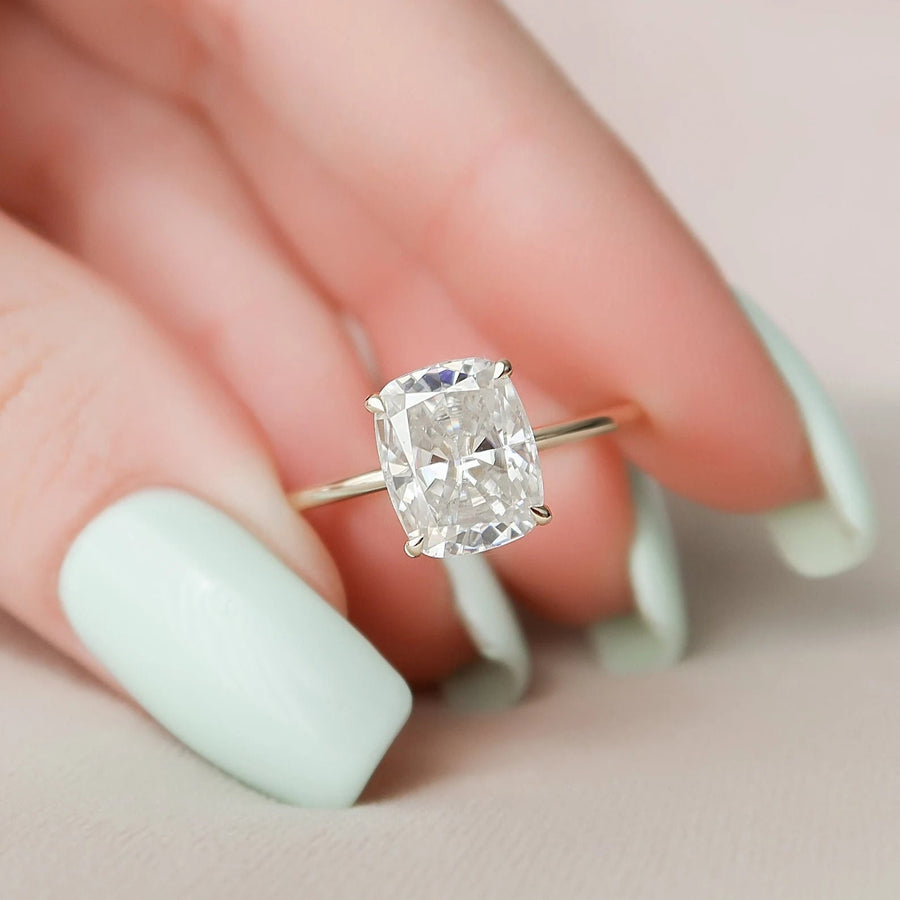 3.0CT cushion cut hidden halo engagement ring available to buy now