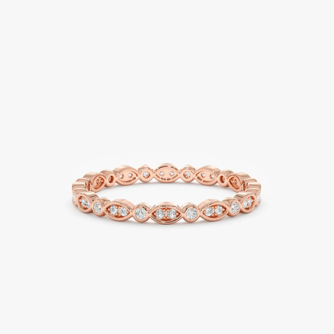 Round Diamond Eternity Stackable Wedding Band for Her - Doozy Diamonds