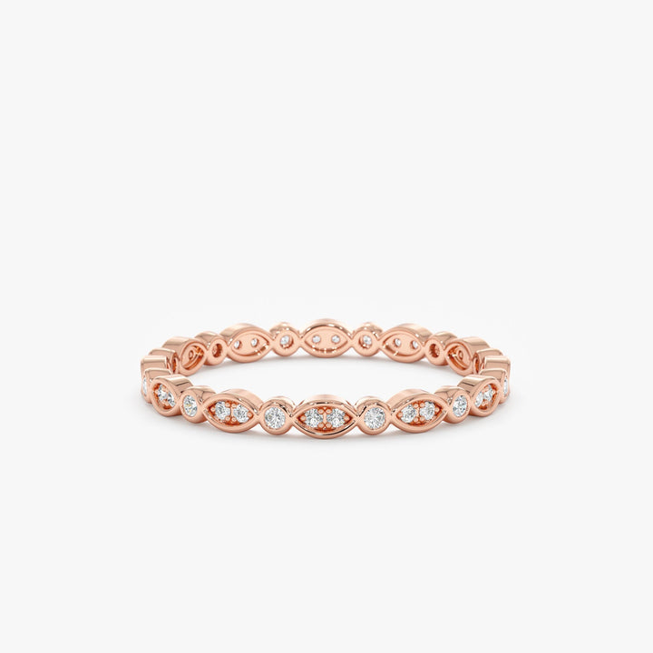 Round Diamond Eternity Stackable Wedding Band for Her - Doozy Diamonds