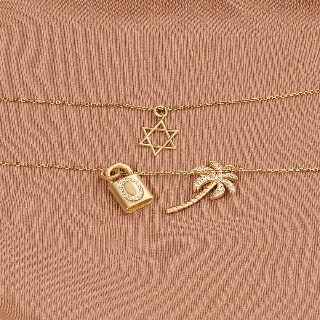 Star Charm lab grown diamonds Pendant Necklace in 14K Gold - Doozy Diamonds