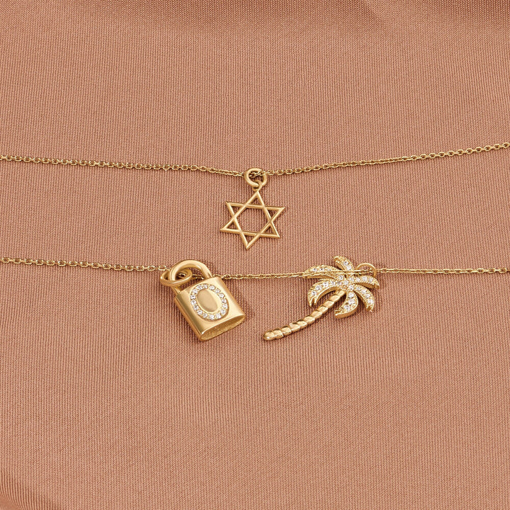 Star Charm lab grown diamonds Pendant Necklace in 14K Gold - Doozy Diamonds
