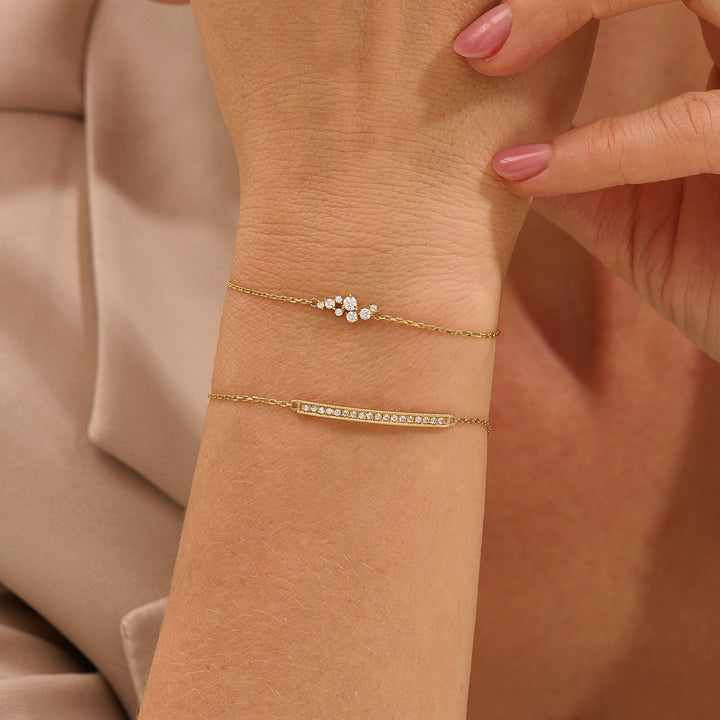 Round Cut Lab-Grown Diamond Cluster Bracelet for Women