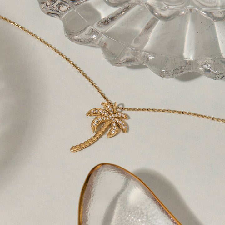 Palm Tree lab grown diamonds Pendant for Women - Doozy Diamonds