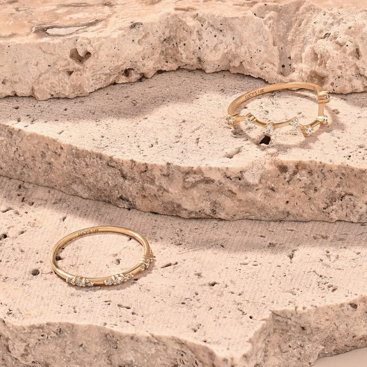 Lab-Grown Diamond Constellation Ring for Women 14k Solid Gold