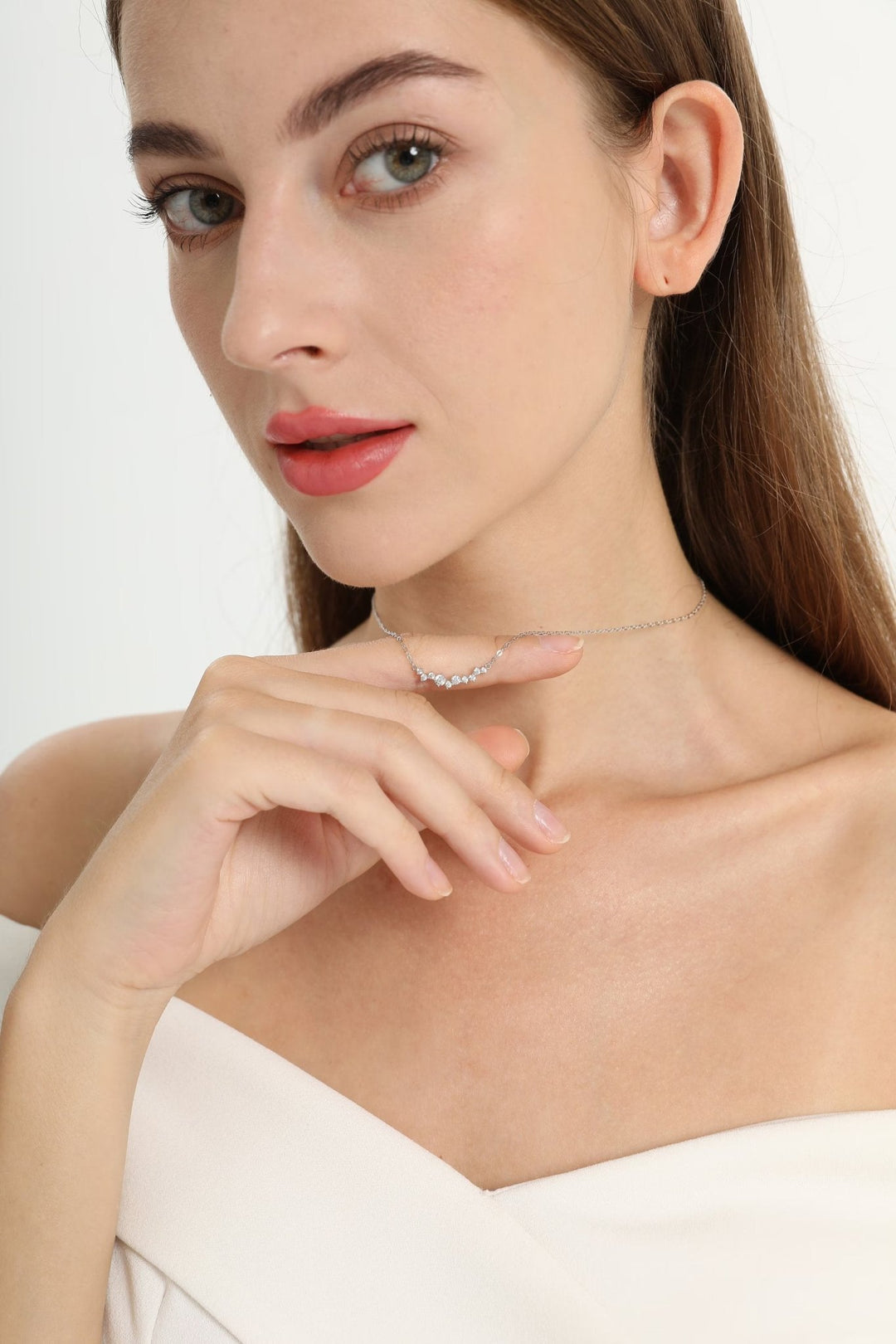 Round Cut lab grown diamonds Necklace in Solid Gold - Doozy Diamonds