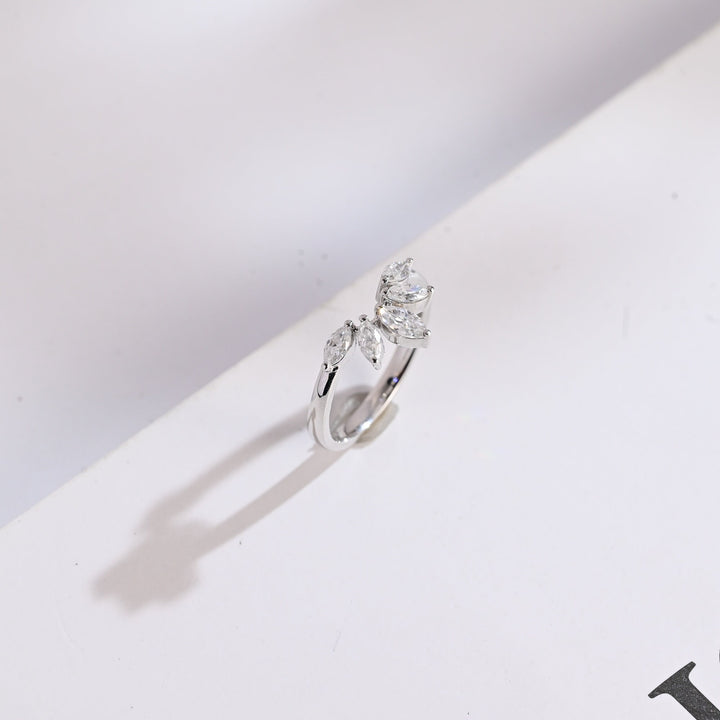 Marquise diamond wedding band in yellow gold