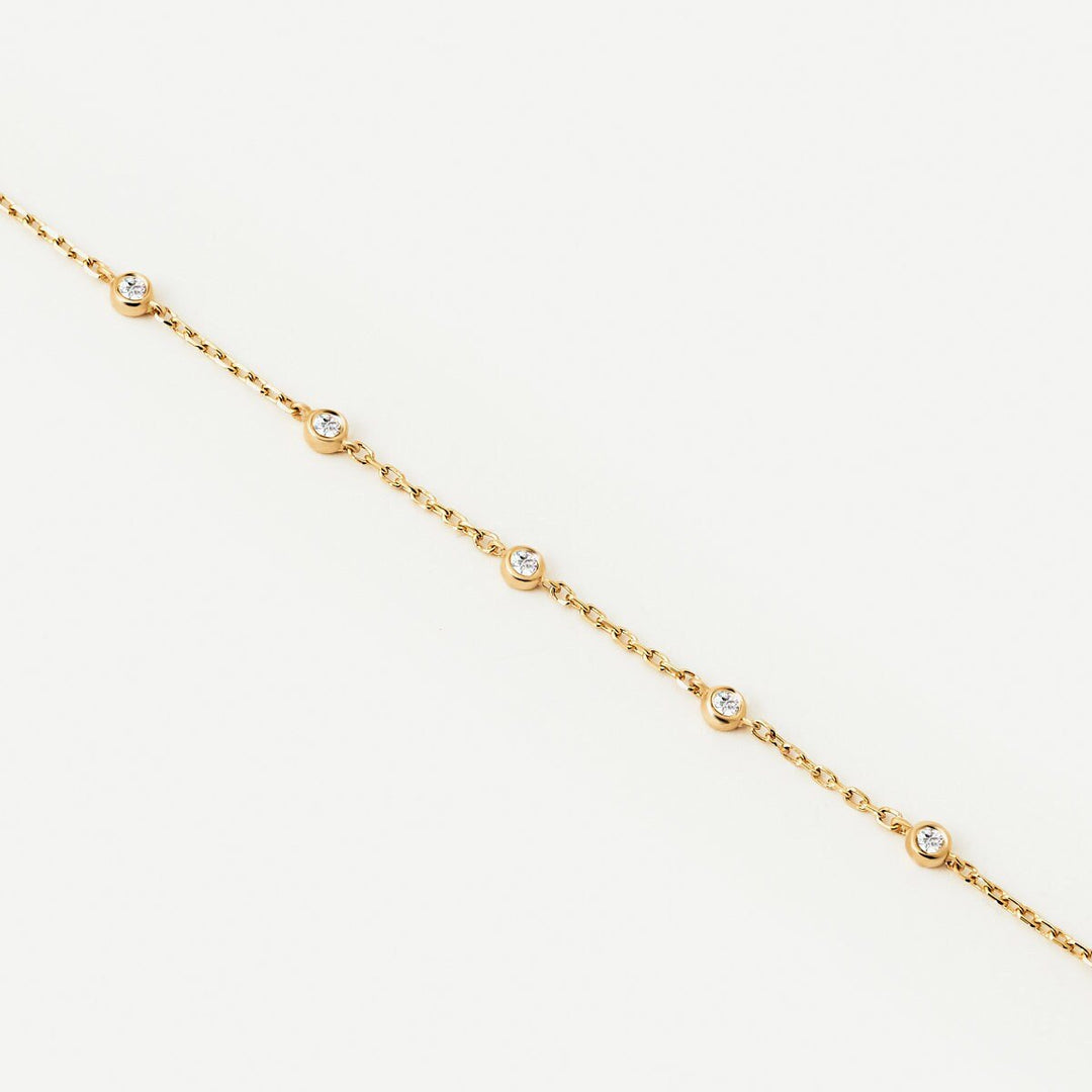 Bezel Set Round Cut lab grown diamonds Bracelet in Gold - Doozy Diamonds