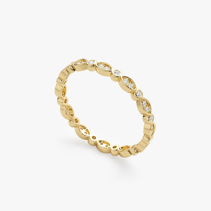 Round Diamond Eternity Stackable Wedding Band for Her - Doozy Diamonds