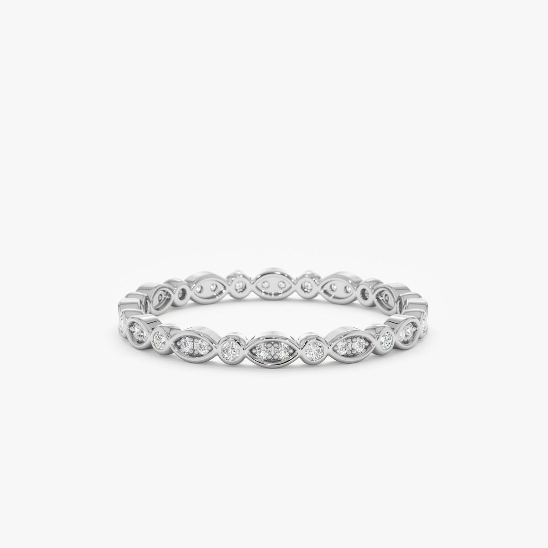 Round Diamond Eternity Stackable Wedding Band for Her - Doozy Diamonds