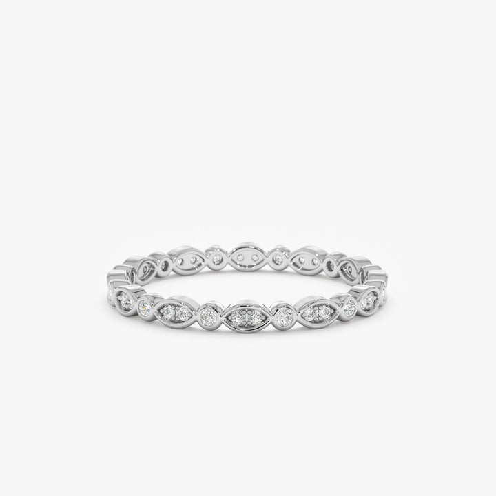 Round Diamond Eternity Stackable Wedding Band for Her - Doozy Diamonds