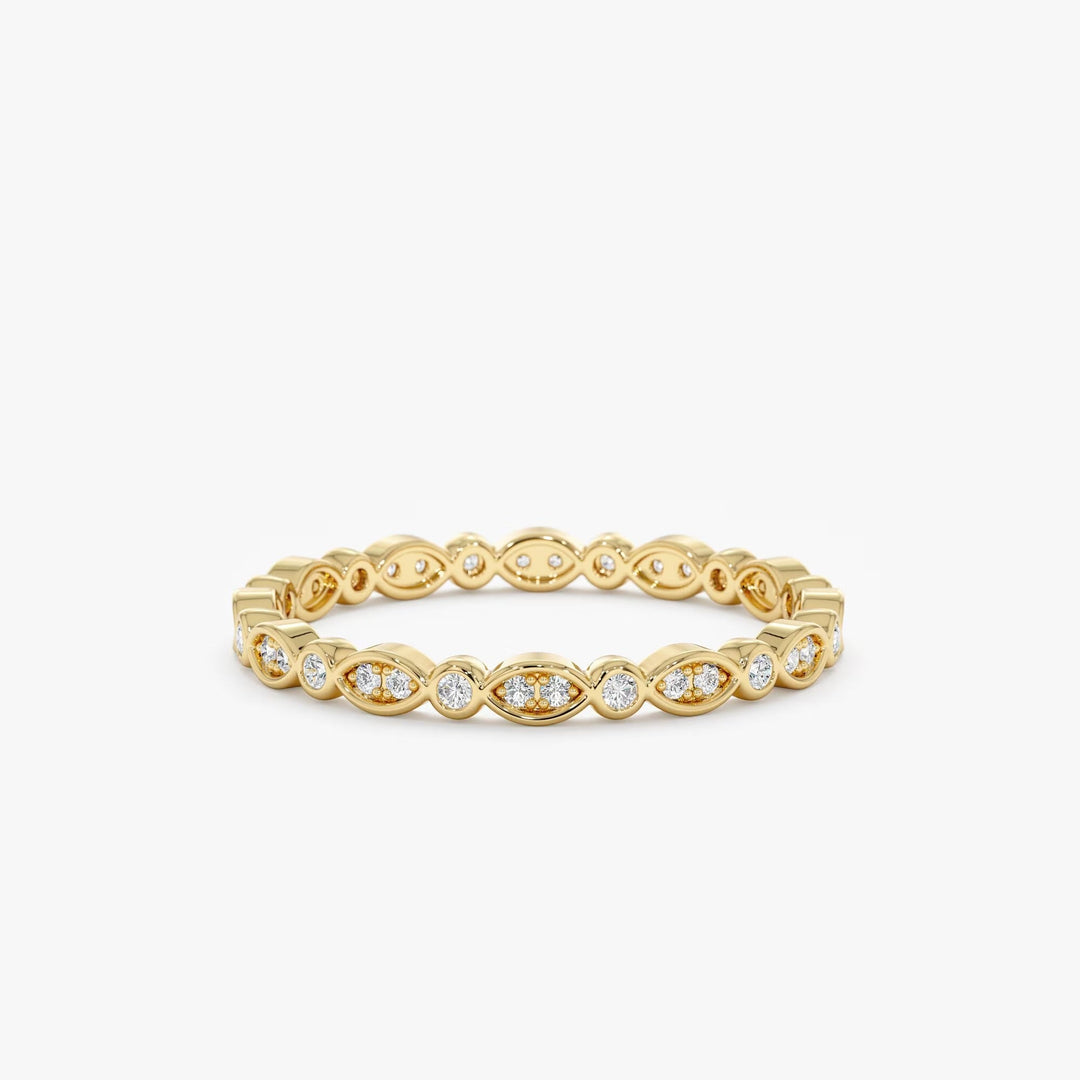 Round Diamond Eternity Stackable Wedding Band for Her - Doozy Diamonds
