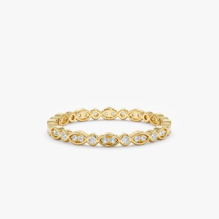 Round Diamond Eternity Stackable Wedding Band for Her - Doozy Diamonds
